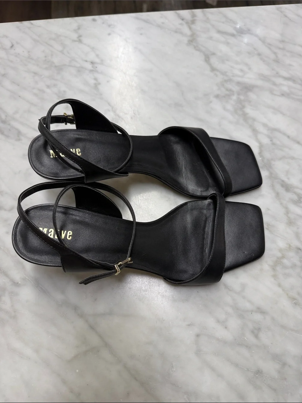 Anthropologie | Maeve Black Square Toe Kitten Heels Size 9 - Picture 3 of 12
